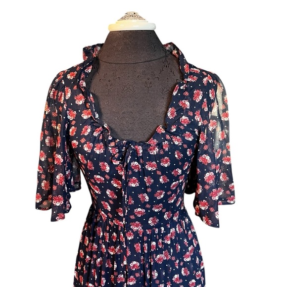 Harriet London Bloomingdale’s Young East Sider Shop Cotton Floral Maxi Dress XXS - Picture 2 of 11